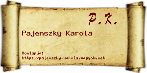 Pajenszky Karola névjegykártya
